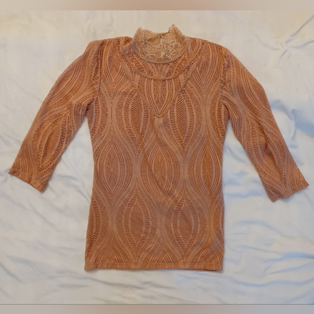 Free People Adobe Lace Top, L
